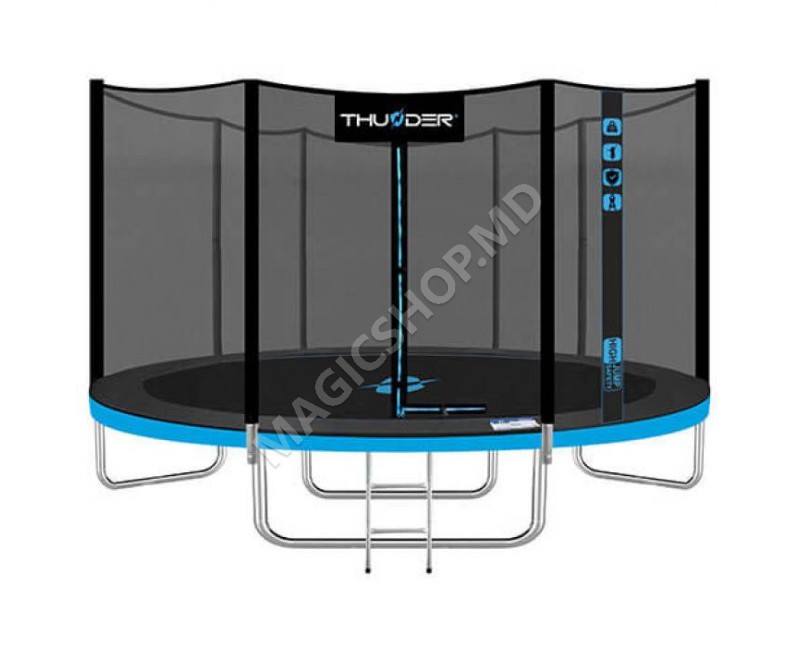 Trambulina Pro 435 cm, plasa externa, albastra, roz